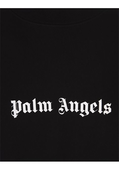 PALM ANGELS Felpa Girocollo Nera Con Logo a Contrasto - PALM ANGELS Acquista Ora