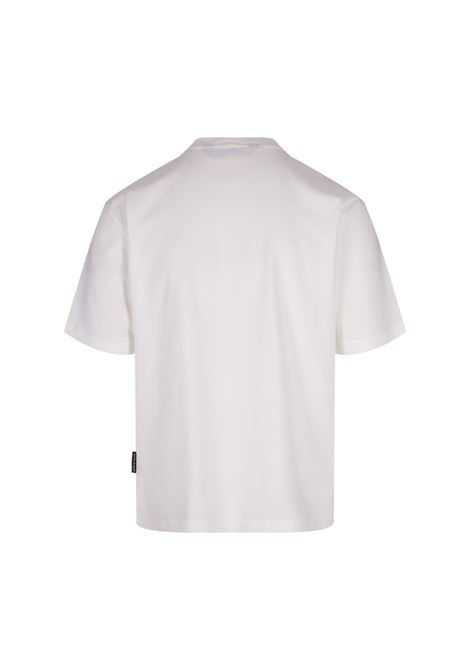 PALM ANGELS T-Shirt Bianca Con Logo Frontale a Contrasto - PALM ANGELS Presa