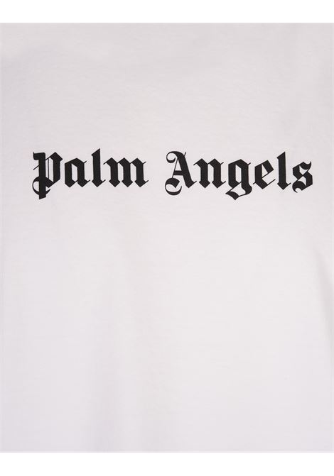 PALM ANGELS T-Shirt Bianca Con Logo Frontale a Contrasto - PALM ANGELS Presa