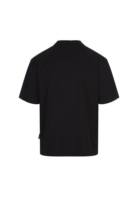 PALM ANGELS T-Shirt Nera Con Logo Frontale a Contrasto - PALM ANGELS Sconto