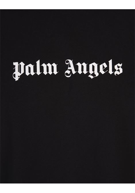 PALM ANGELS T-Shirt Nera Con Logo Frontale a Contrasto - PALM ANGELS Sconto