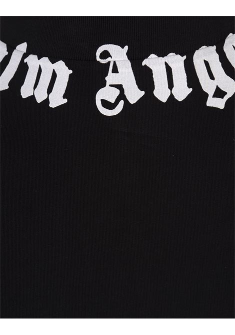 PALM ANGELS T-Shirt Nera Con Logo Sullo Scollo - PALM ANGELS Offerta
