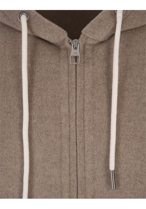 MONTECORE Felpa Zip-Up Con Cappuccio In Cashmere Marrone - MONTECORE I Più Venduti