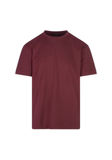 KITON T-Shirt Classica Rosso Scuro Con Logo Dietro - KITON Negozio