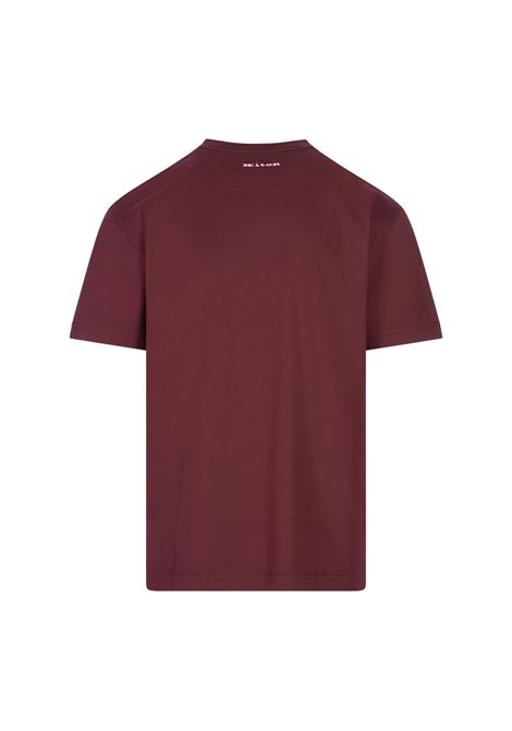 KITON T-Shirt Classica Rosso Scuro Con Logo Dietro - KITON Negozio