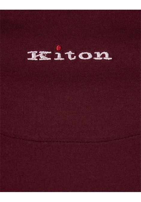 KITON T-Shirt Classica Rosso Scuro Con Logo Dietro - KITON Negozio