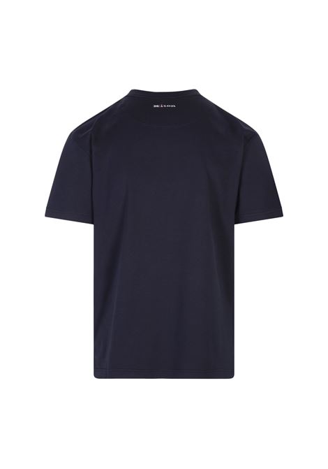 KITON T-Shirt Classica Blu Scuro Con Logo Dietro - KITON In Saldo