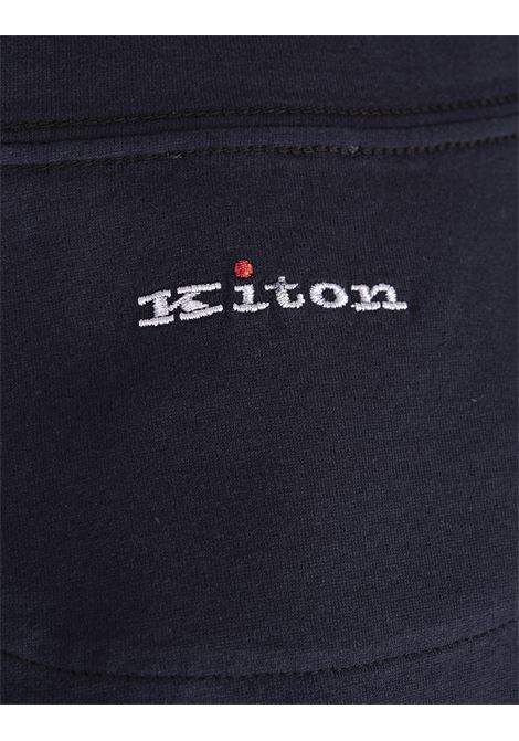 KITON T-Shirt Classica Blu Scuro Con Logo Dietro - KITON In Saldo