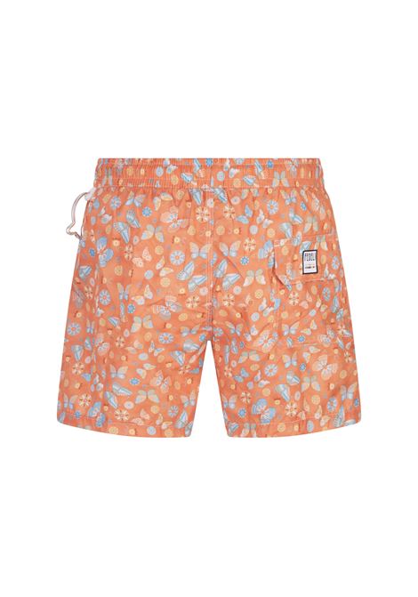 FEDELI Swim Shorts Arancioni Con Stampa Farfalle - FEDELI Negozio online di fabbrica