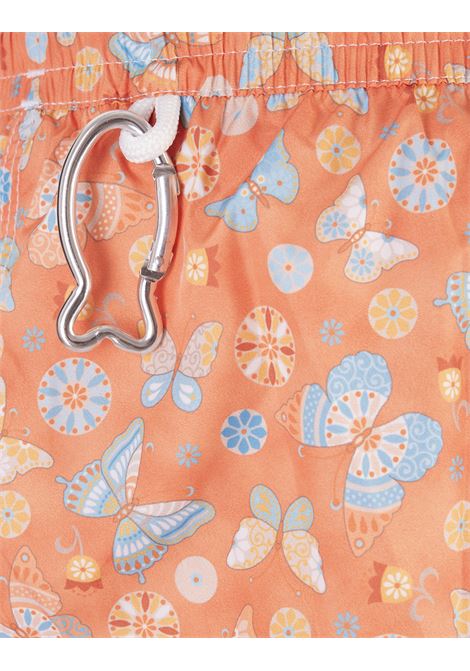 FEDELI Swim Shorts Arancioni Con Stampa Farfalle - FEDELI Negozio online di fabbrica