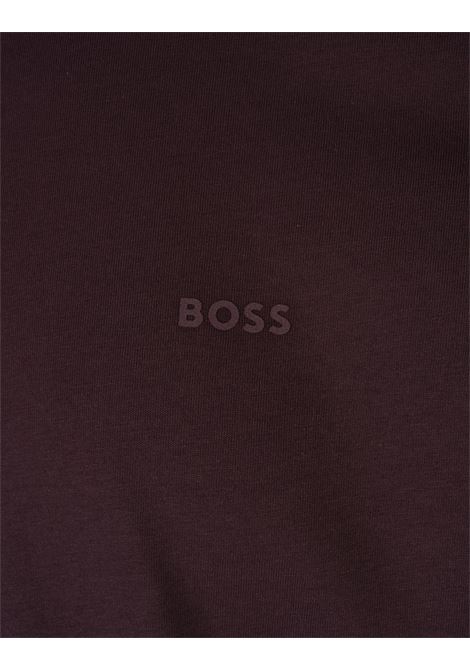 BOSS T-Shirt Bordeaux Con Logo Stampato In Gomma - BOSS Vendite stagionali