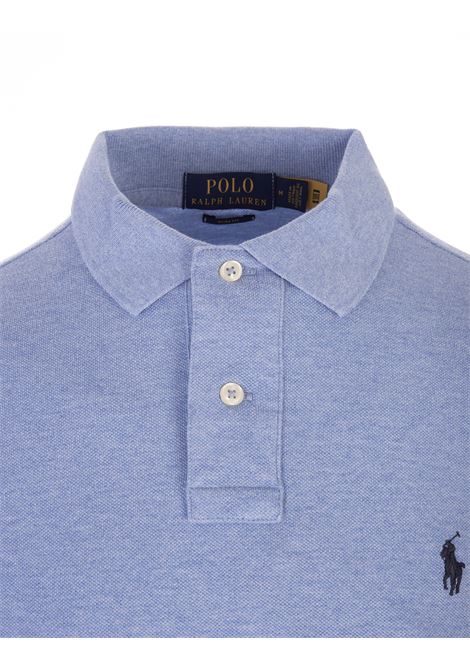 RALPH LAUREN Polo In Piquet Slim-Fit Azzurra - RALPH LAUREN Cyber Monday