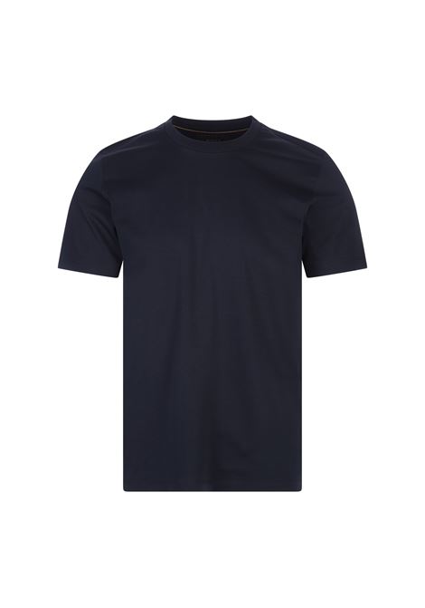 BOSS T-Shirt Regular Fit In Cotone Mercerizzato Blu Navy - BOSS Vendita calda