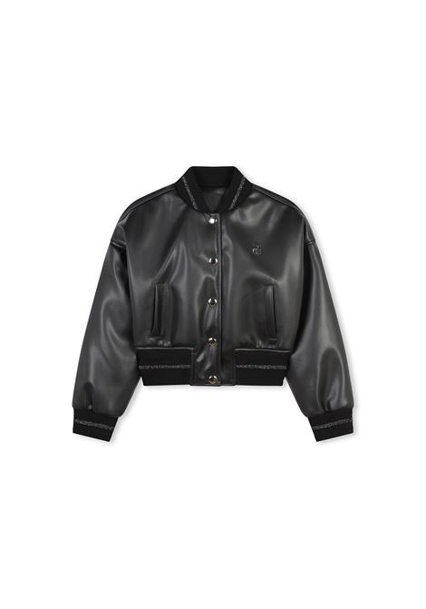 GIVENCHY KIDS Bomber In Similpelle Nera Con Logo In Lurex - GIVENCHY KIDS Super Saving Price