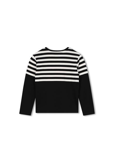 GIVENCHY KIDS T-Shirt a Maniche Lunghe Nera Con Motivo 4G e Motivo a Righe - GIVENCHY KIDS Ritorno libero