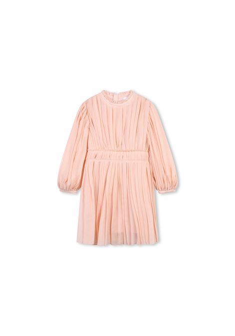 CHLOÉ KIDS Abito In Lana Plissettata Washed Pink - CHLOÉ KIDS Enormi sconti
