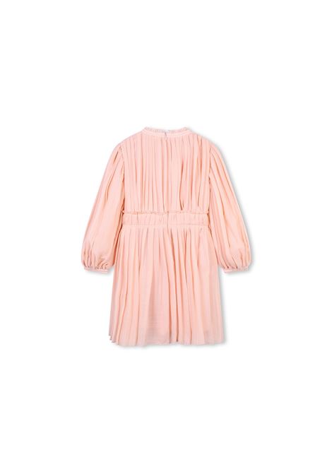 CHLOÉ KIDS Abito In Lana Plissettata Washed Pink - CHLOÉ KIDS Enormi sconti