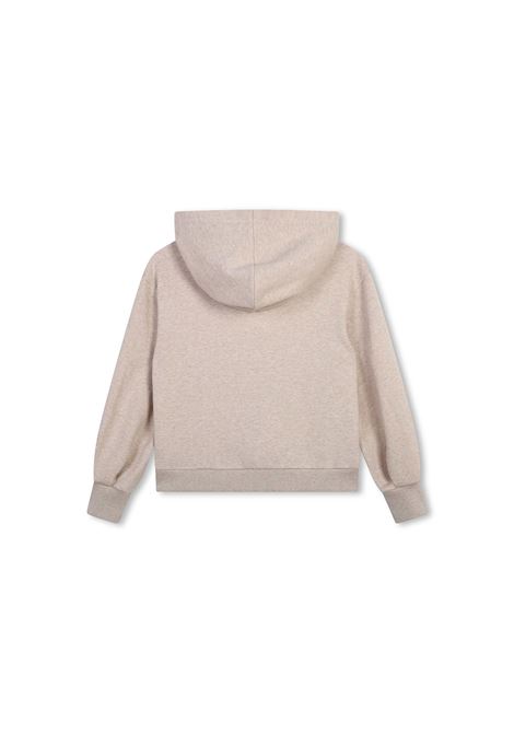 CHLOÉ KIDS Felpa Beige Marl Con Cappuccio e Ricami Botanici - CHLOÉ KIDS Limitato a 3 giorni