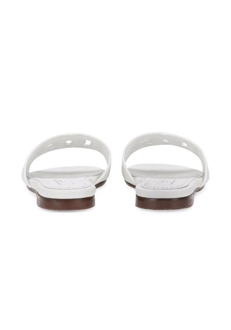 DOLCE & GABBANA KIDS Slide In Pelle Bianca Con Logo DG - DOLCE & GABBANA KIDS In vendita