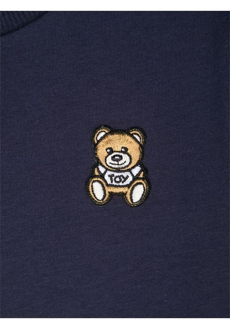 MOSCHINO KIDS T-Shirt Blu Con Patch Moschino Teddy Bear Sul Punto Cuore - MOSCHINO KIDS 2025