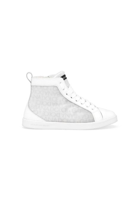 DOLCE & GABBANA KIDS Sneakers Alte Bianche Con Motivo Logo - DOLCE & GABBANA KIDS Spedizione Gratuita