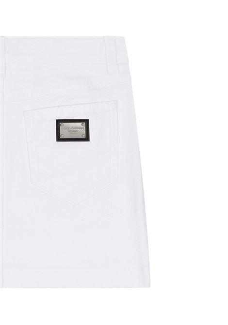 DOLCE & GABBANA KIDS Gonna In Denim Bianco Con Strappi - DOLCE & GABBANA KIDS Qualità Garantita