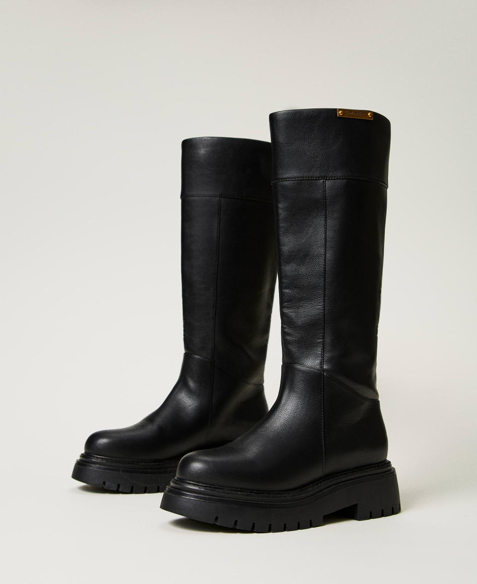 Twin Set Stivali alti con targhetta logo Negozi Online