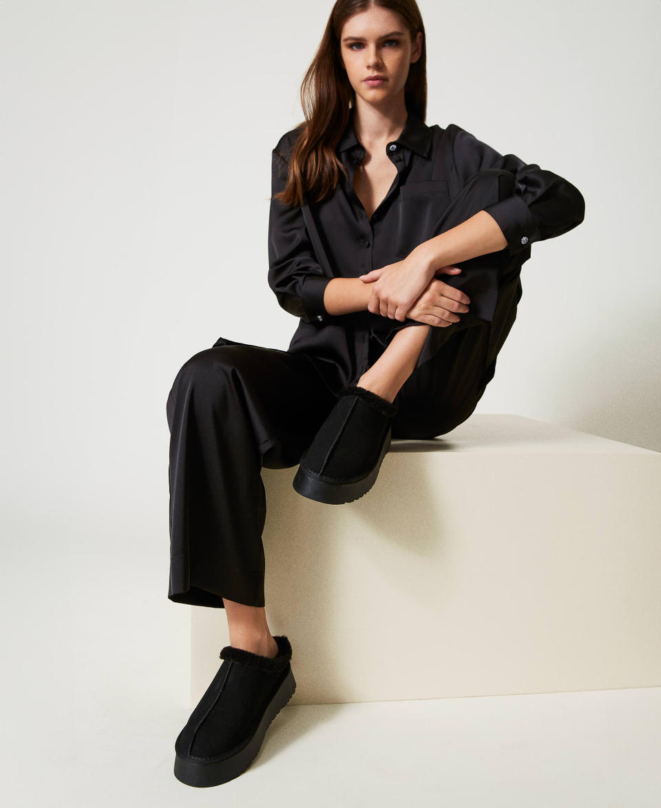 Twin Set Scarpe sabot con faux fur Shopping Online
