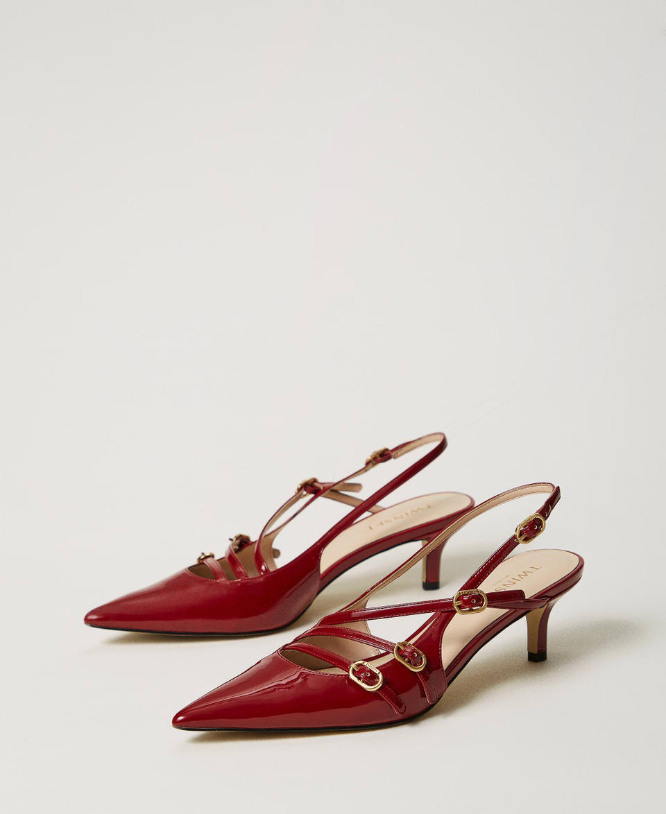 Twin Set Décolleté sling back in vernice con cinturini Online
