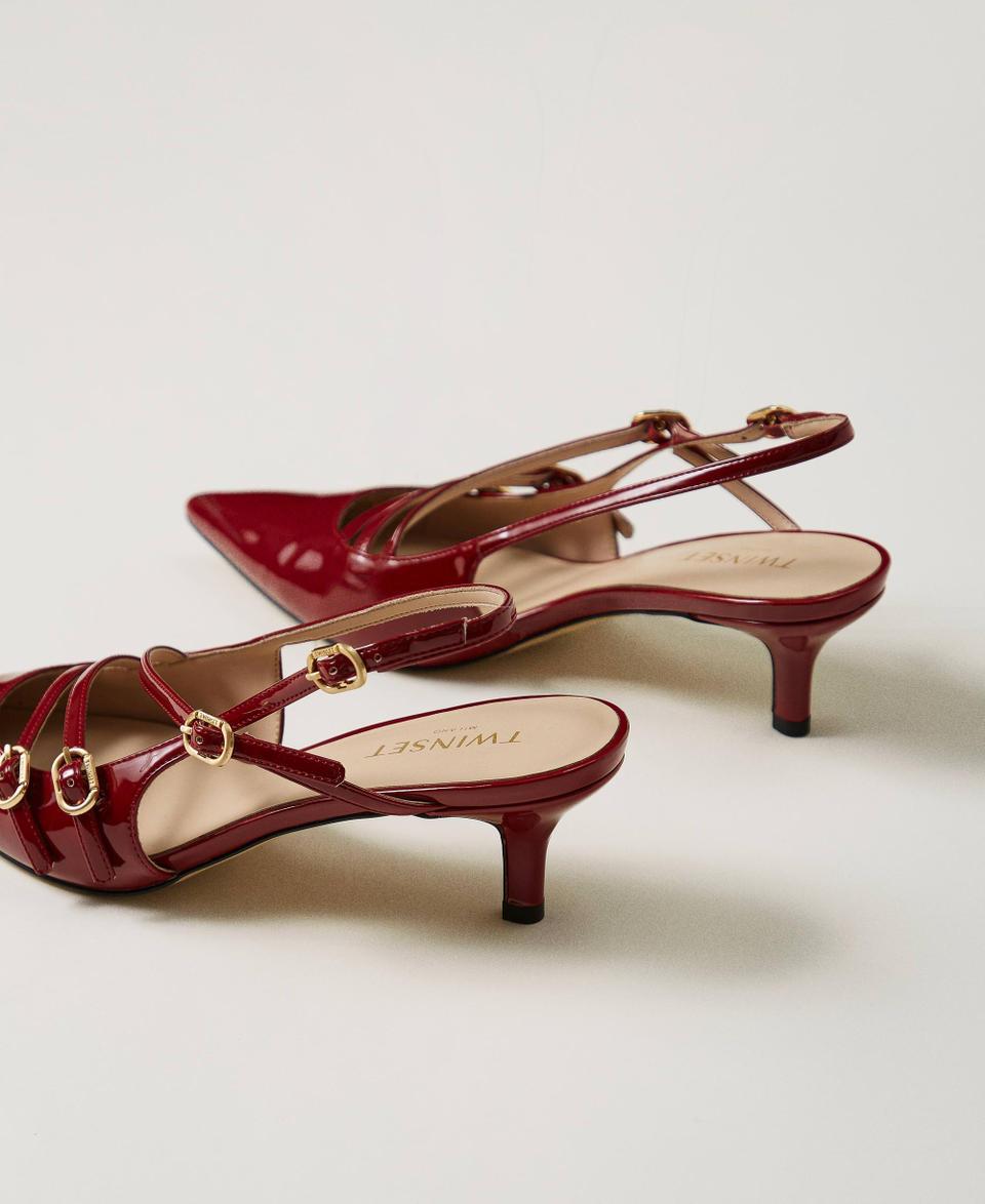 Twin Set Décolleté sling back in vernice con cinturini Online