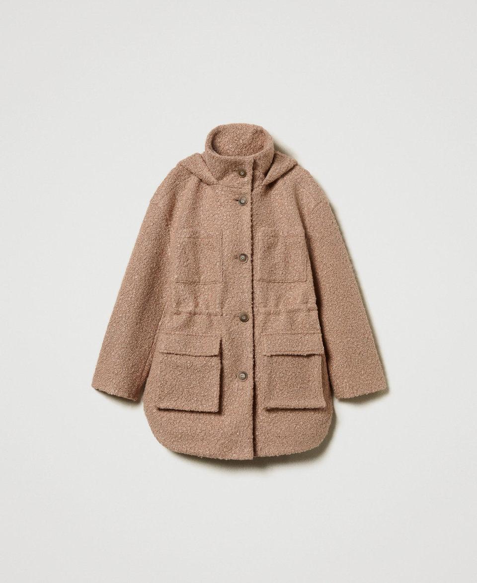 Twin Set Cappotto parka in panno arricciato Vendita Economica