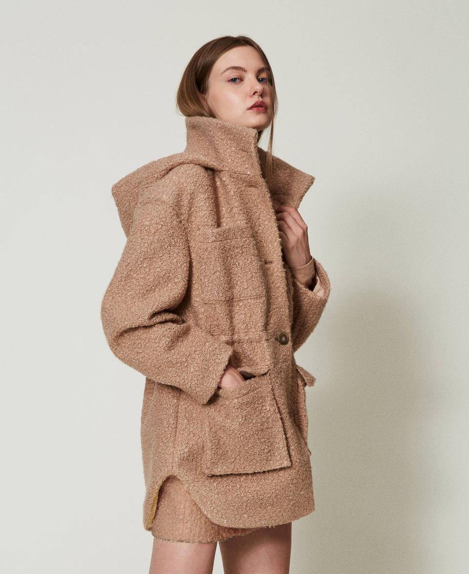 Twin Set Cappotto parka in panno arricciato Vendita Economica