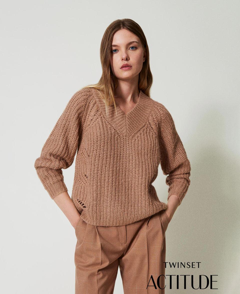 Twin Set Maglia a coste con trecce