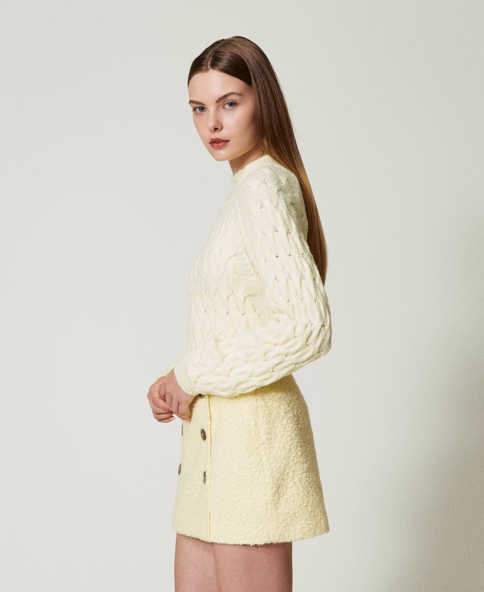 Twin Set Maglia lupetto in misto lana con trecce Nuova