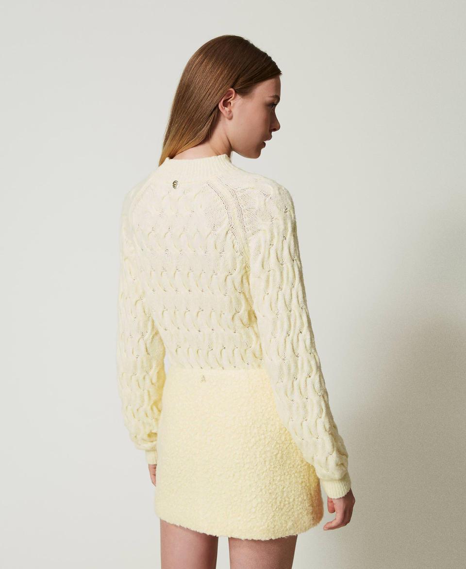 Twin Set Maglia lupetto in misto lana con trecce Nuova