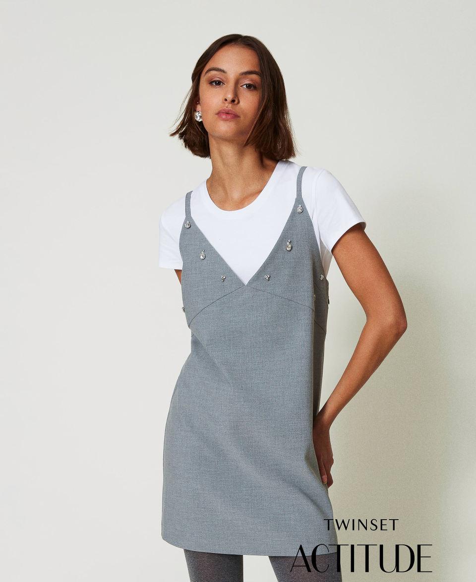 Twin Set Abito corto con ricami e T-shirt