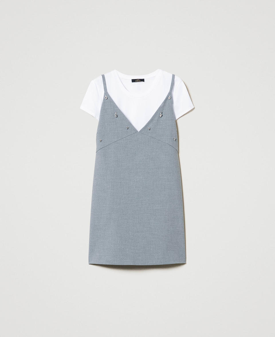 Twin Set Abito corto con ricami e T-shirt In Linea