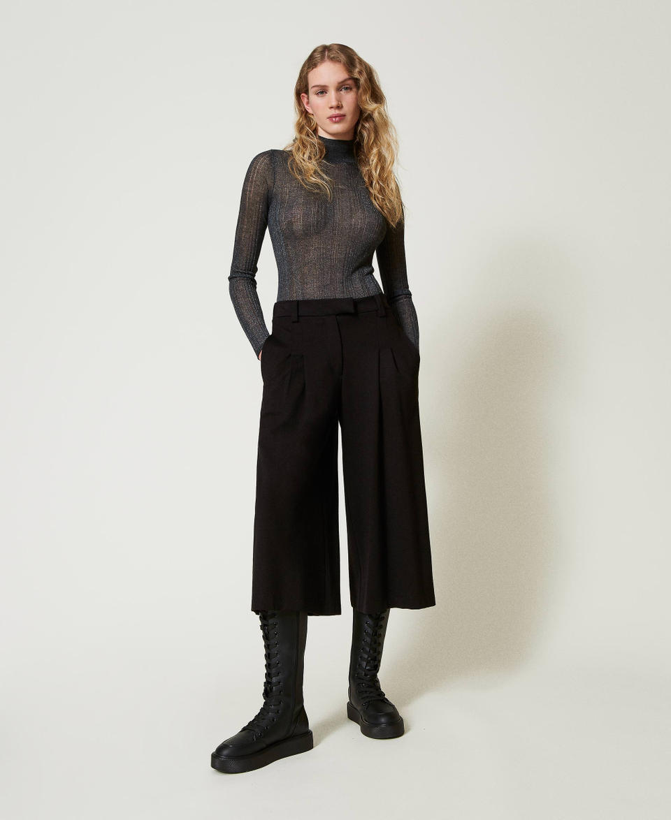 Twin Set Pantaloni cropped a vita alta