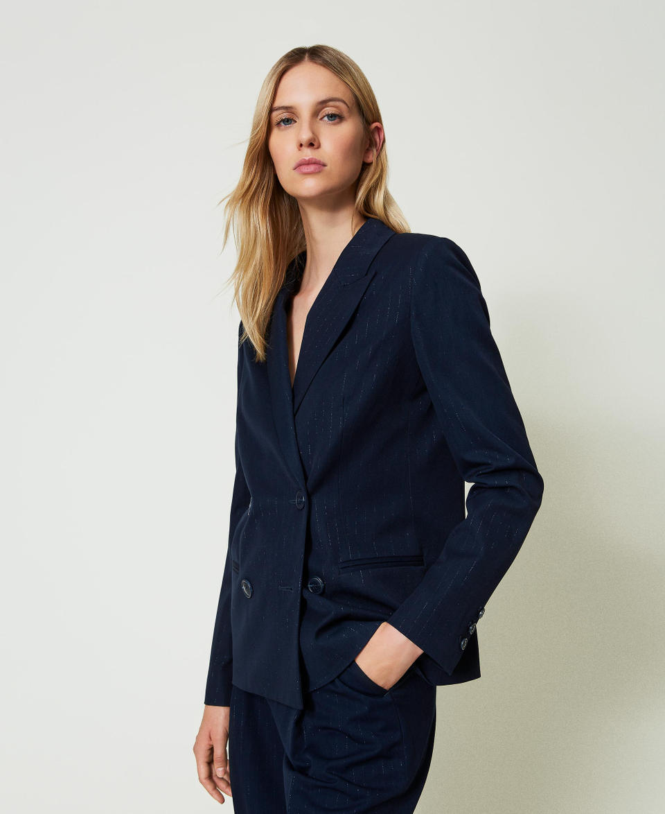 Twin Set Giacca blazer gessata lurex Acquista Ora