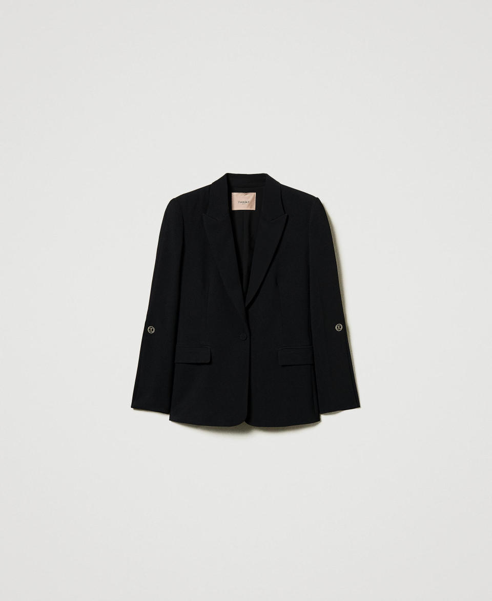 Twin Set Giacca blazer in crêpe cady con gemelli Consegna Veloce