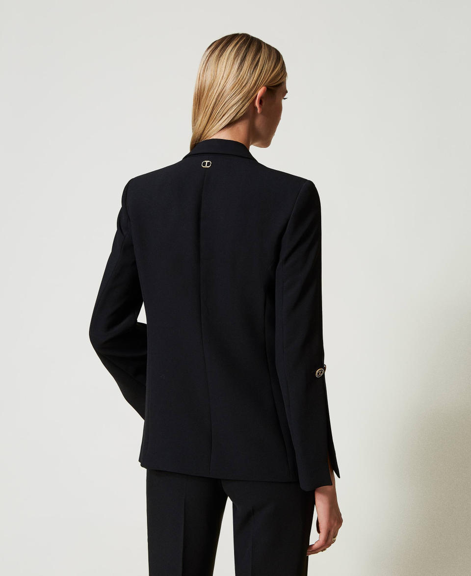 Twin Set Giacca blazer in crêpe cady con gemelli Consegna Veloce