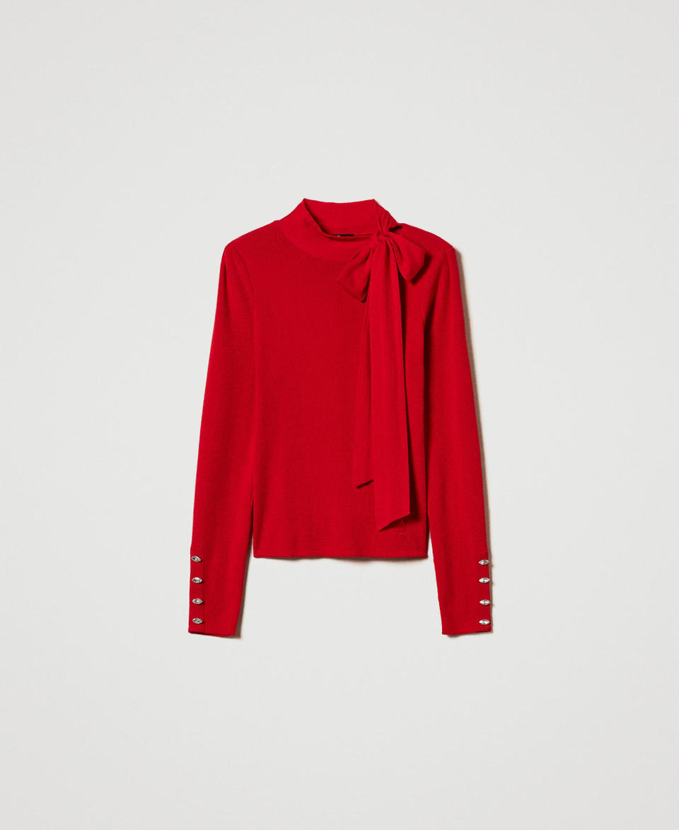 Twin Set Maglia lupetto con fiocco e ricamo Affare Del Giorno