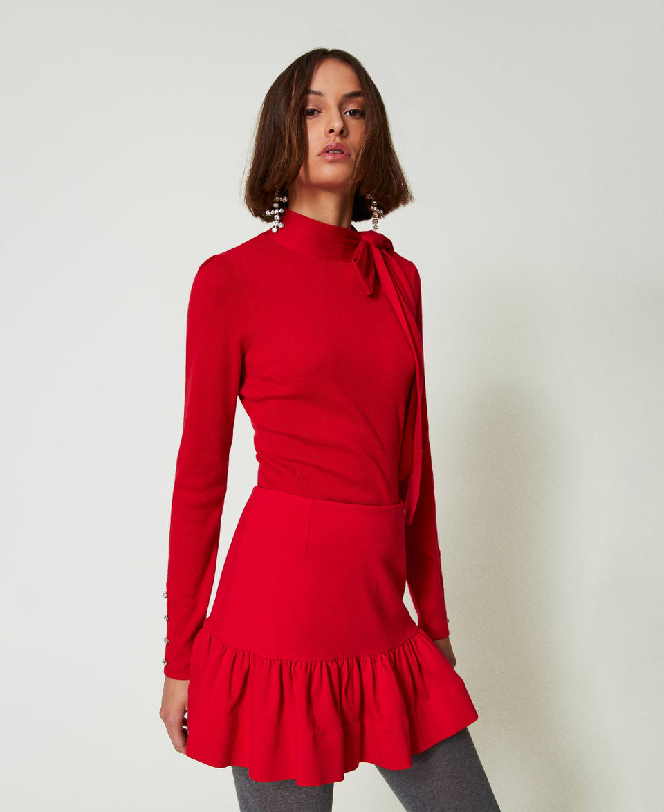 Twin Set Maglia lupetto con fiocco e ricamo Affare Del Giorno