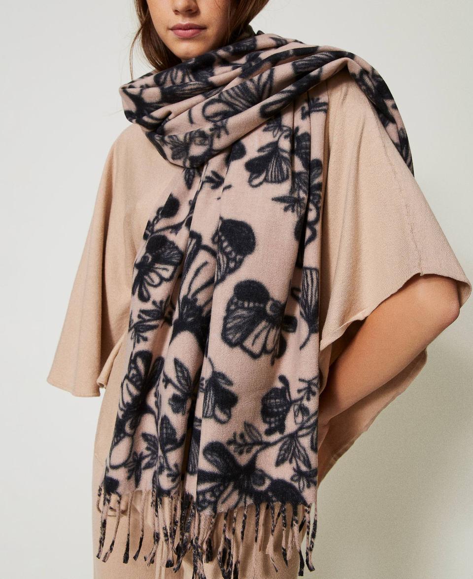 Twin Set Stola in panno a fiori Offerta