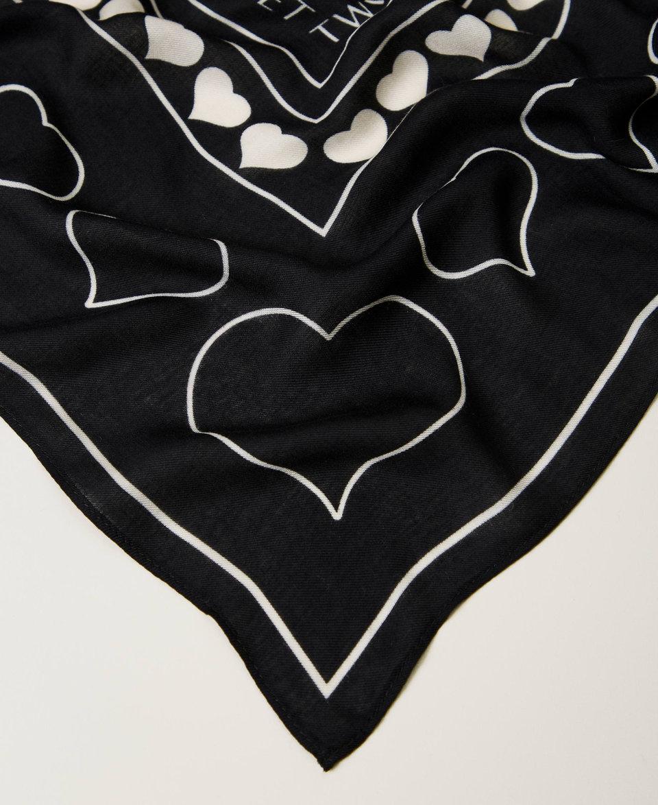 Twin Set Kefiah con stampa logo e cuori Outlet