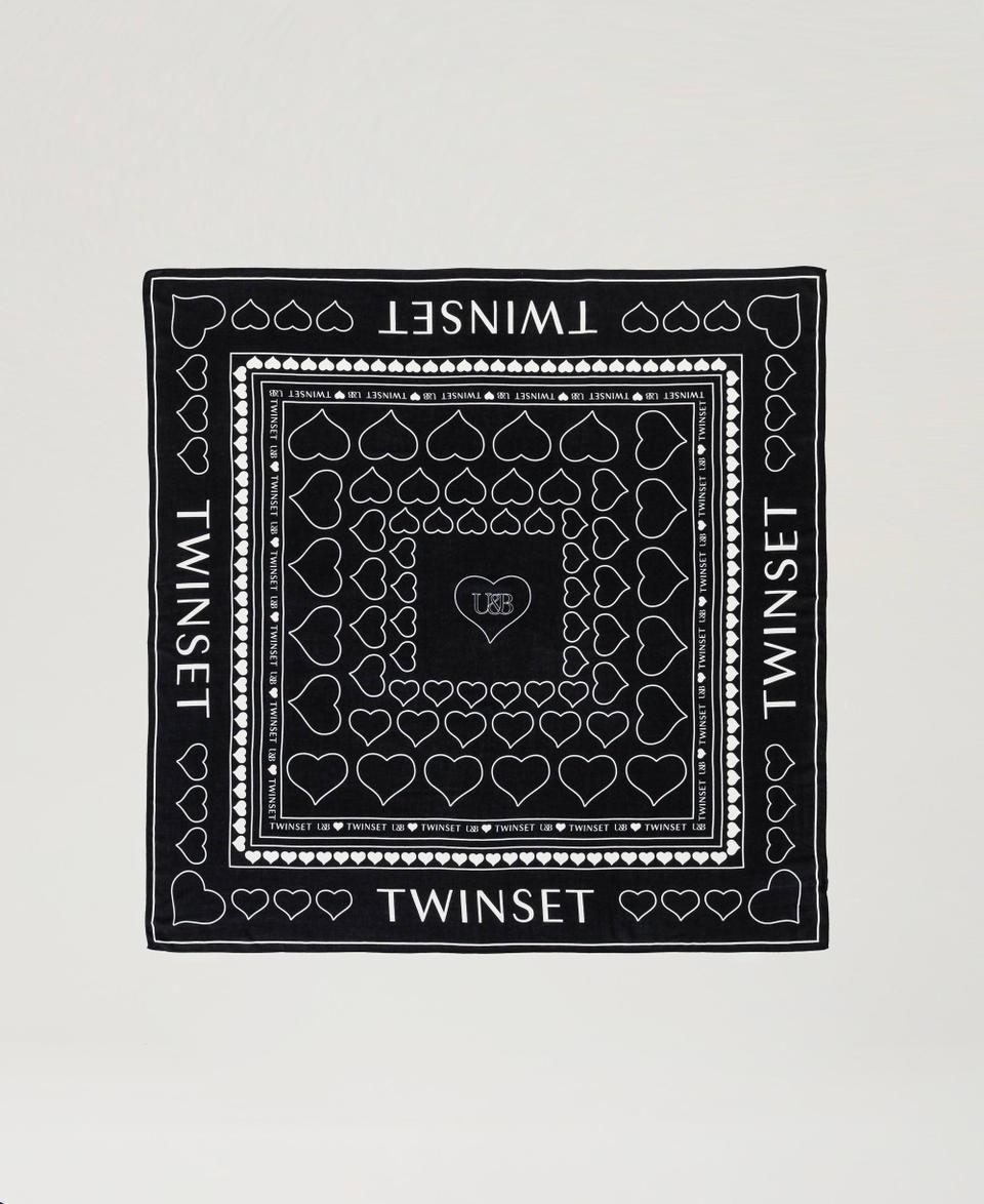 Twin Set Kefiah con stampa logo e cuori Outlet