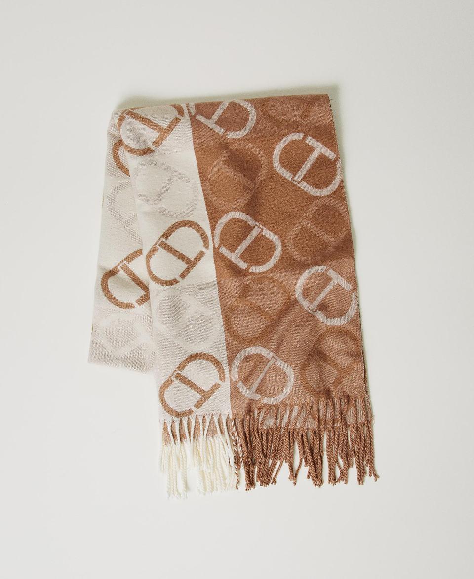 Twin Set Stola in panno jacquard con Oval T