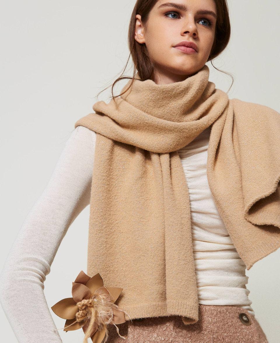 Twin Set Sciarpa in maglia con spilla a fiore Offerte