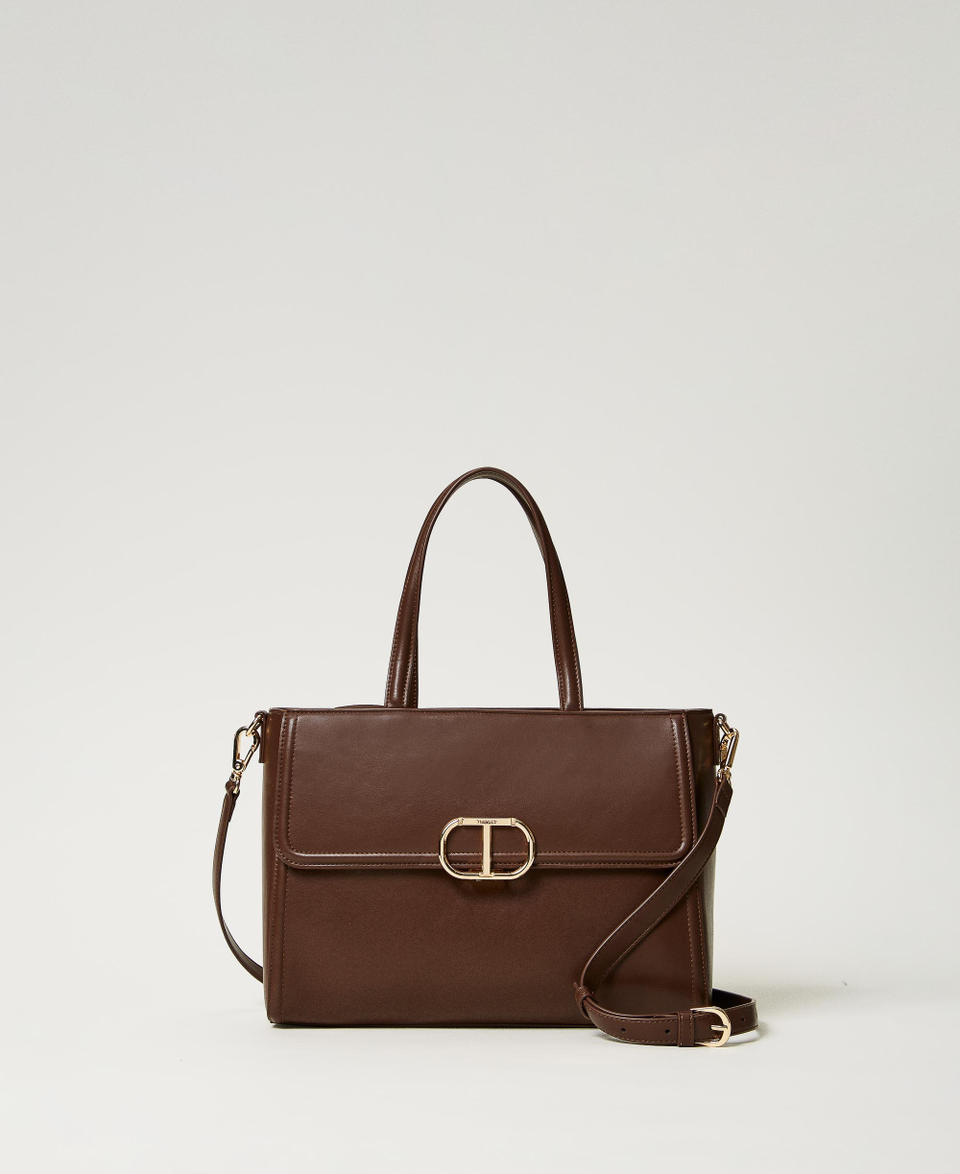 Twin Set Borsa shopper ‘Brera’ con apertura Oval T