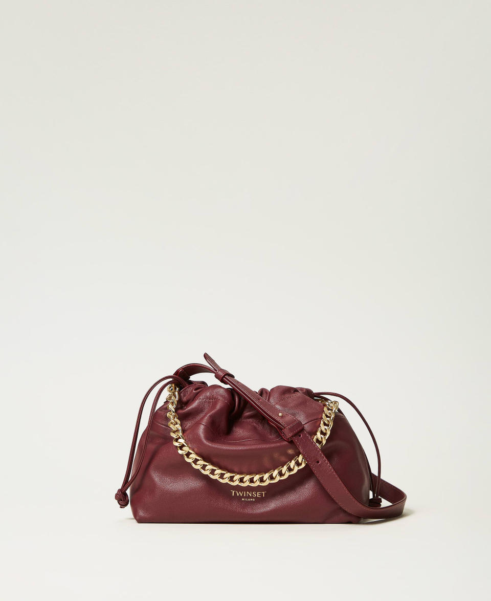 Twin Set Borsa a tracolla in pelle con coulisse